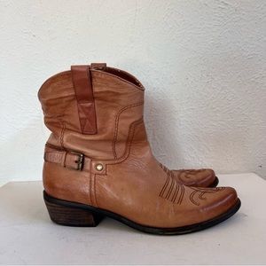 Franco Sarto “Waco” Short Leather Western Boot.